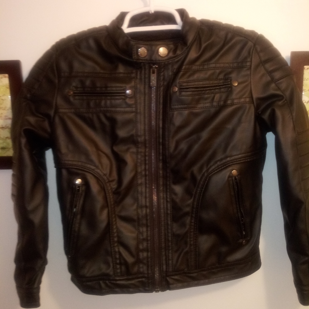 Black out Faux leather jacket
